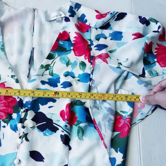 Adelyn Rae White Floral Maxi Dress Flutter Sleeves - Picture 9 of 13